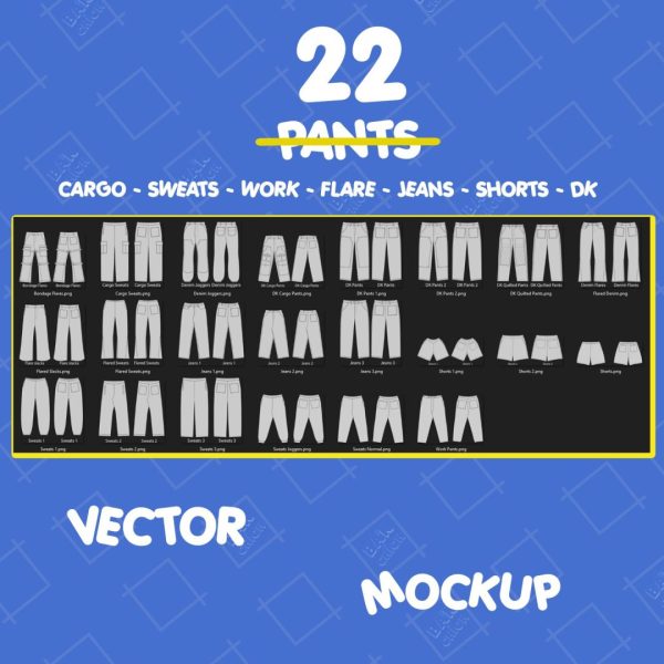 Pants Mockups Vectors ( 22 )