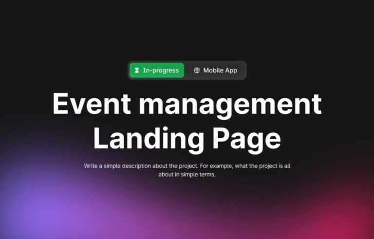 Website Event Management - UI design