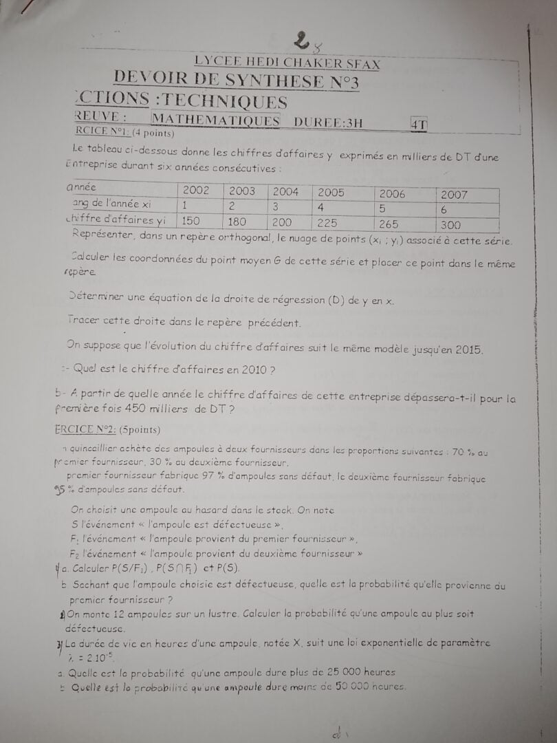 Devoir de synthèse math pour les meilleurs (pilote)