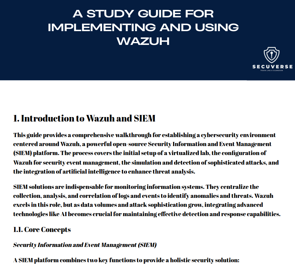 A Study Guide for Implementing and Using Wazuh