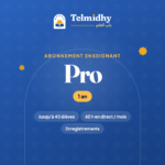 Abonnement enseignant Telmidhy Pro, 1 an : jusqu'à 40 élèves, 60 h de cours en direct par mois et enregistrements